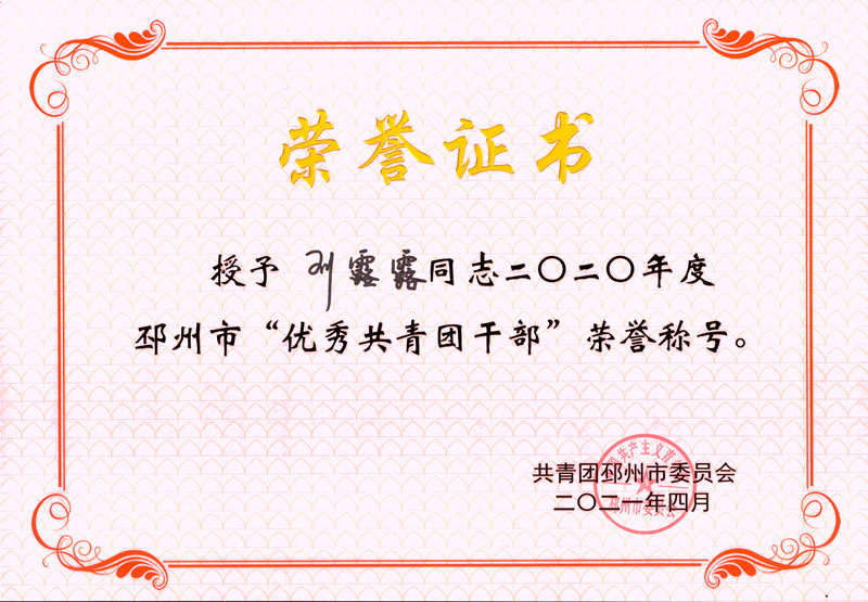 喜报!邳州市院团委喜获五四多项表彰